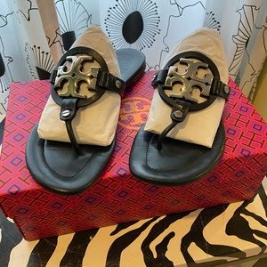 TORY BURCH Navy/Silver Miller Sandals